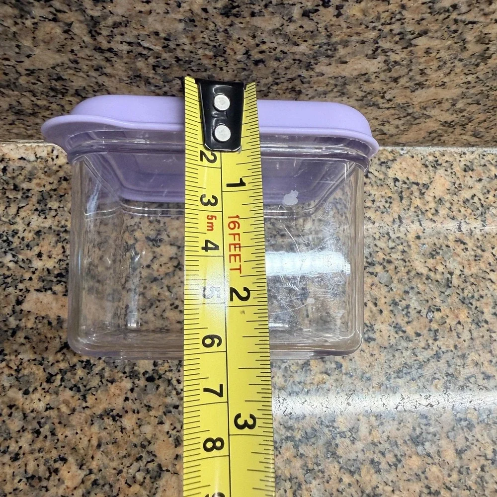 VTG Pottery Barn Kids Purple Snack Container Square Plastic Box w/ Lid Reusable